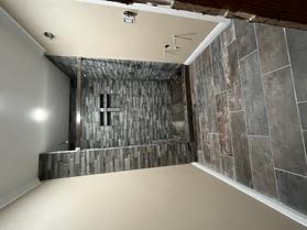 Tiled walk-in shower remodel