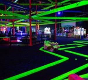 Curbing around a backyard mini-golf green